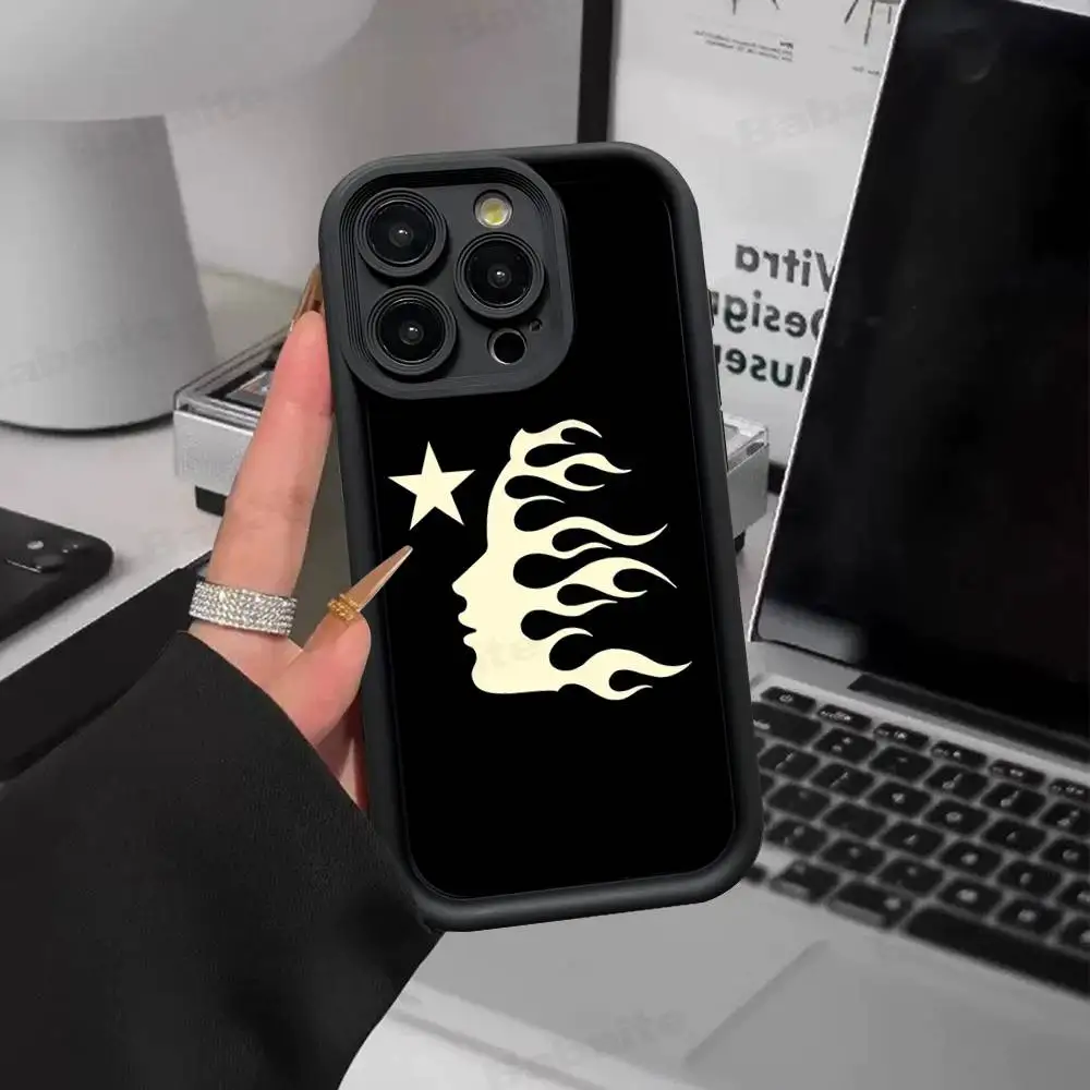 H-HellstarS Fashion Logo Silicone Soft Phone Case For iPhone 17 16 15 14 Plus 13 12 Mini 11 Black Cover view 5