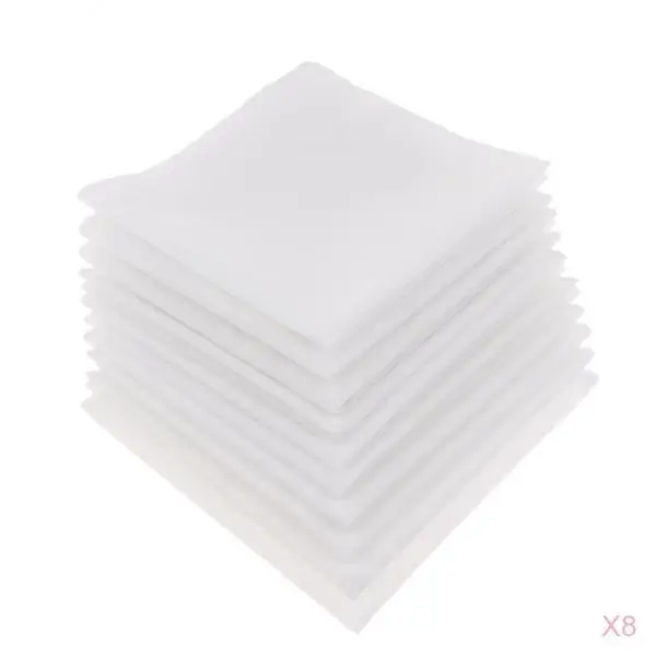 Solid White Cotton Handkerchiefs Men’s DIY Square Hankie Set for Custom Wedding Pocket Elegant Occasions