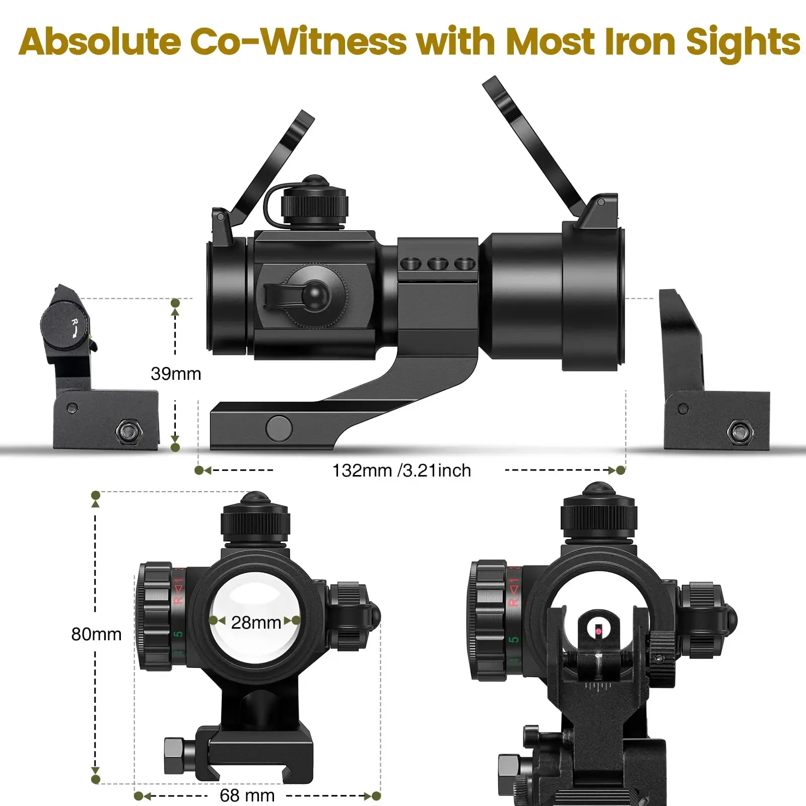 Imagem -05 - Tactical Red Green Dot Sight Reflex Colimador Hunting Optics 20 mm Cantilever Scope Mount 4moa 1x30 mm