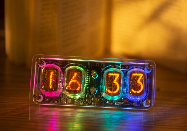 RGB 4 Digit IN-12 Nixie Glow Tube Clock IN12 With LED