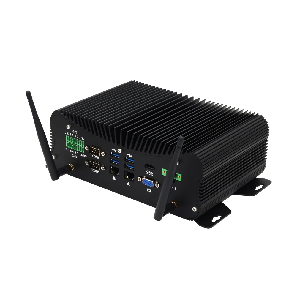 6-COM Fanless Industrial Box PC Core i7-1195G7 i5 1135G7 Dual 2.5G LAN Windows 10 Linux Computer industriale compatto GPIO 4G SIM