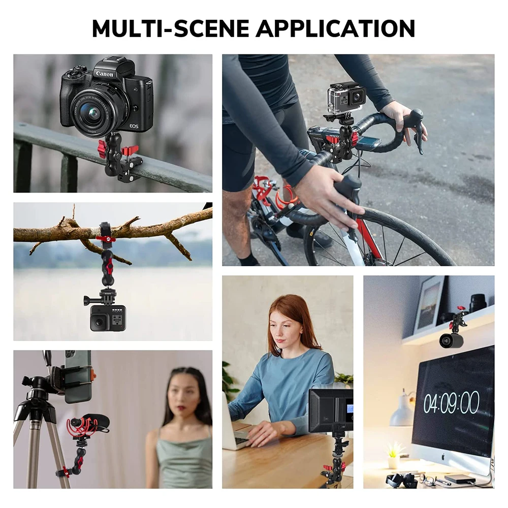 Camera Klem Mount Met 360 ° Balhoofd Arm Voor Slr Veld Monitor Led