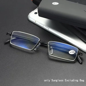 MALE MALETAL BLUE METAL METAL MALE BLUE READING GLASSES 6 Main Sales Grade Glass - №2