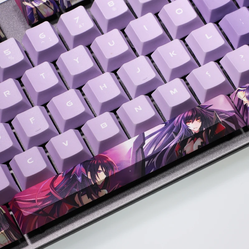Yatogami Tohka Date A Live 108 Key PBT DYE Sublimasi Cherry Profile MX Cross Axis Switch Anime Keycap Keyboard Mekanis