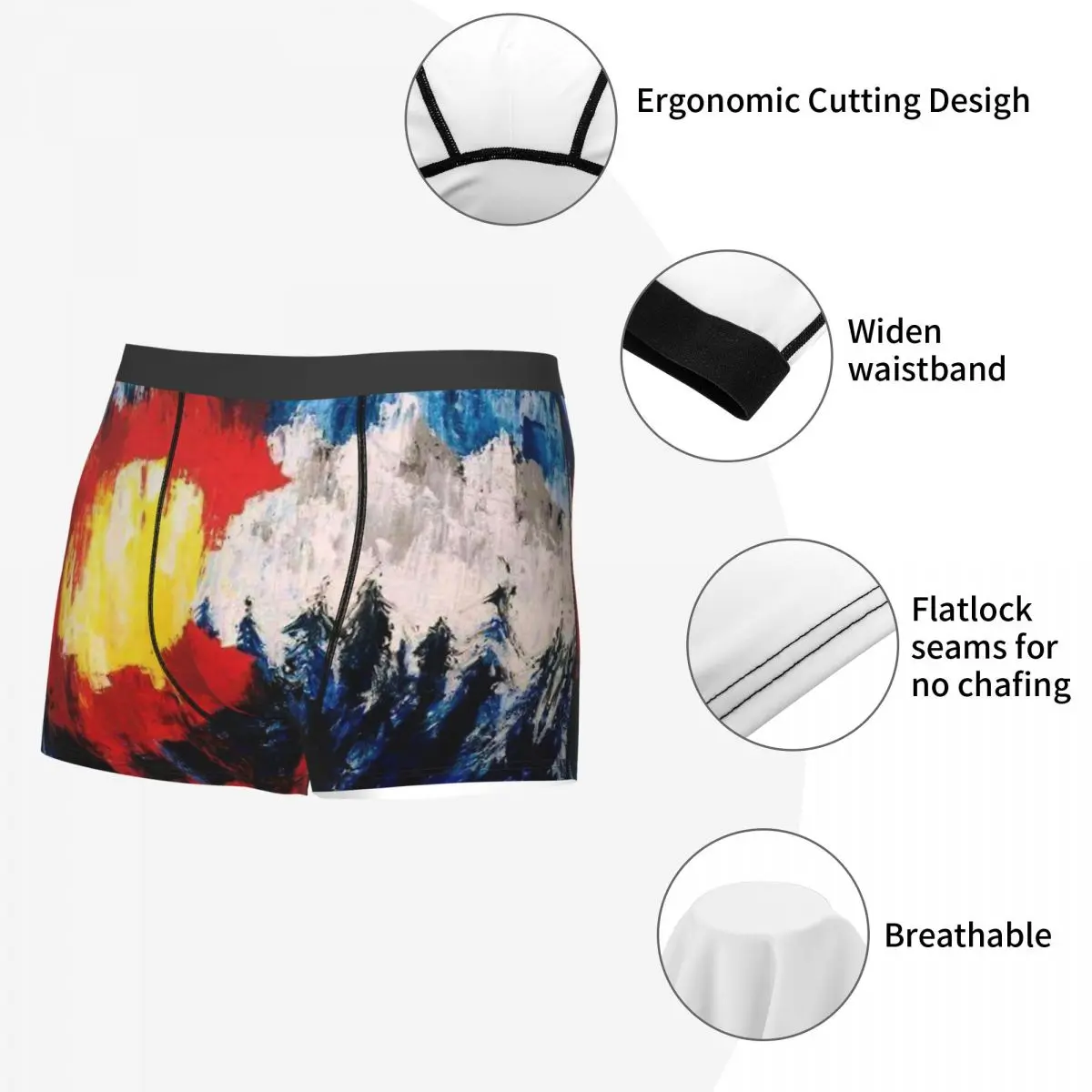 Calzoncillos de la bandera nacional de Colorado Rocky Mountains para hombre, ropa interior transpirable, pantalones cortos ventilados, Calzoncillos Bóxer