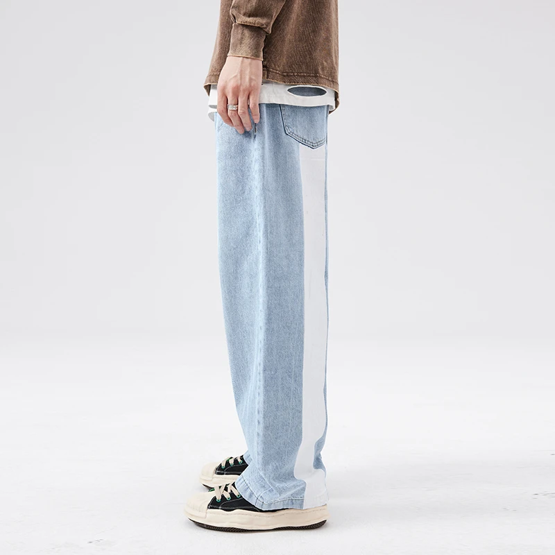 CUMUKKIYP Jeans Men Fashion Printed Denim Wide Leg Trousers Male Brand Loose Straight Baggy Hosen