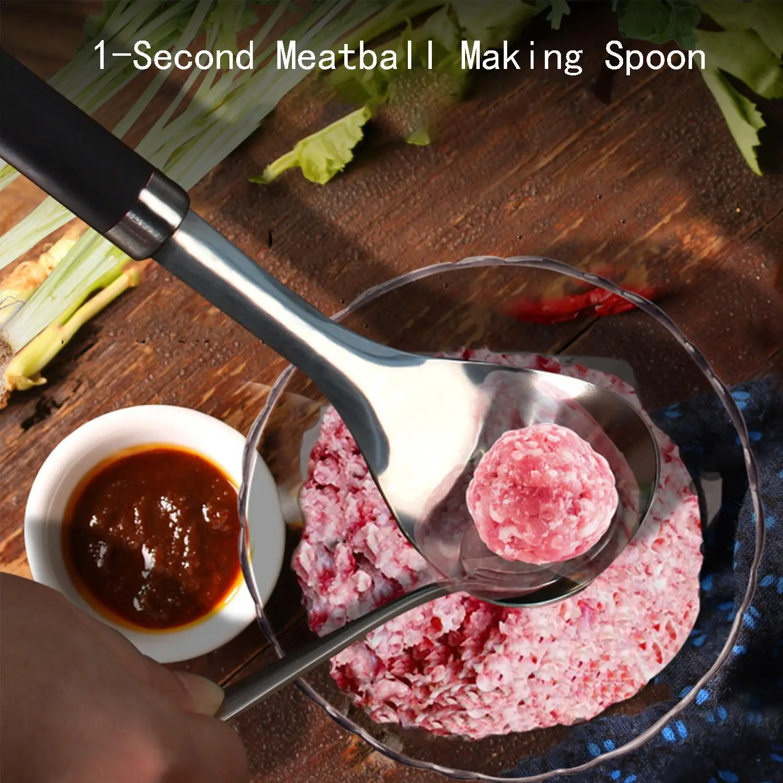 Meatball Maker Spoon Meat Baller with Elliptical Leakage Hole Stainless Steel Meat Ball Mold Kitchen Gadget Meat Tools Non-Stick