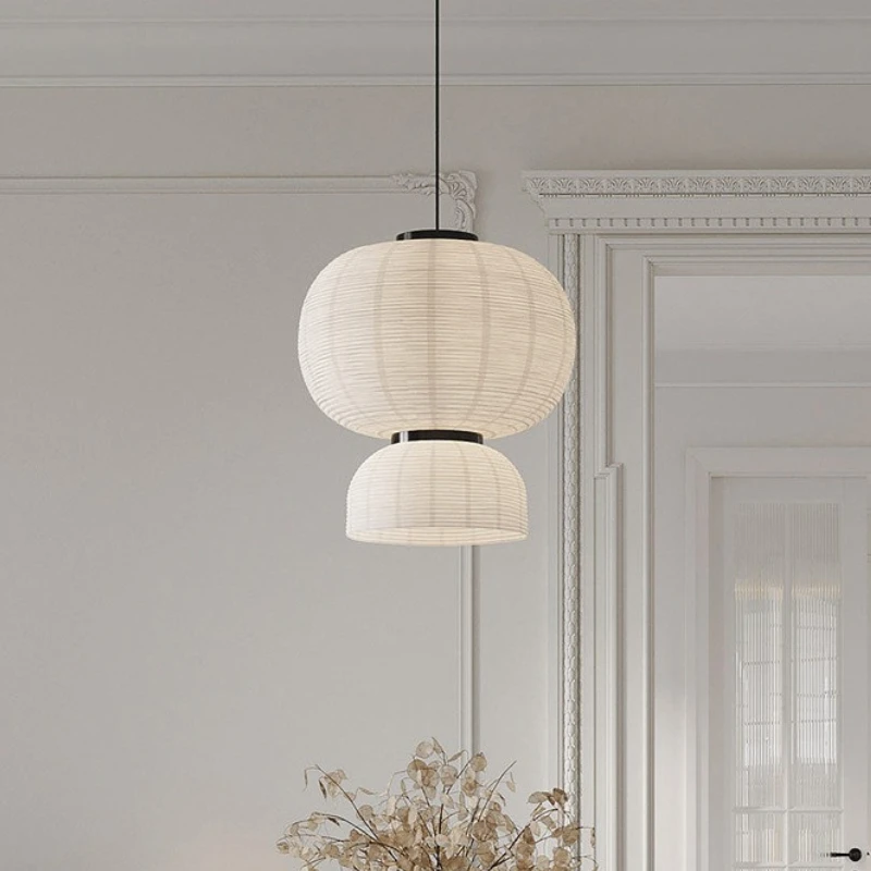 

Японская простая светодиодная люстра из рисовой бумаги для гостиной и столовой, декоративные светильники для дома