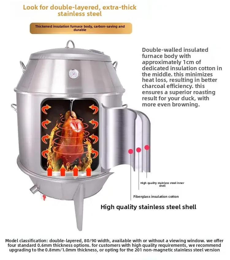 

2026 Hot SellingCommercial stainless steel roast duck goose roast chicken oven baking oven barbecue leg of lamb stove duck