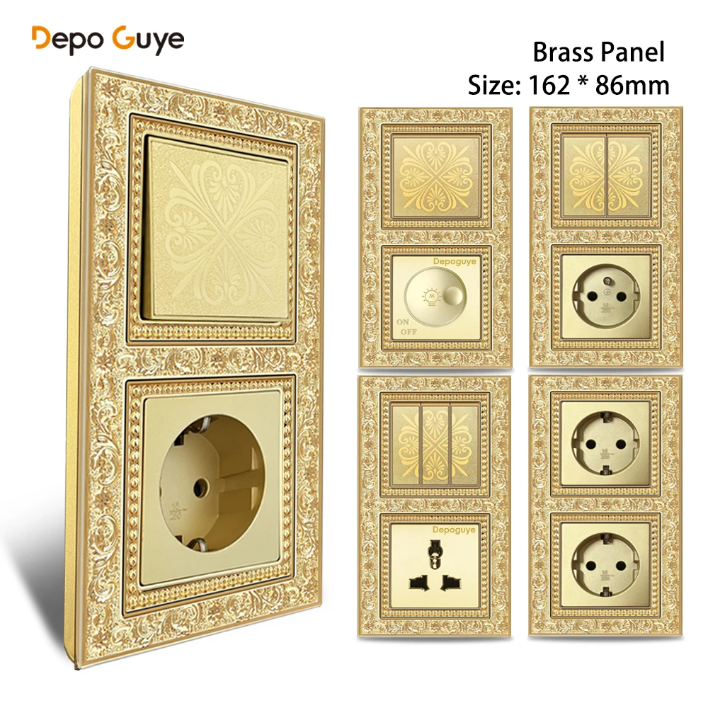 خمر زر عمودي 2 4 6 عصابة 2 طريقة الجدار مفتاح الإضاءة باهتة الاتحاد الأوروبي الاتحاد الأوروبي فرنسا المقبس المخرج 162*86 مللي متر لوحة نحاسية عالمية #1
