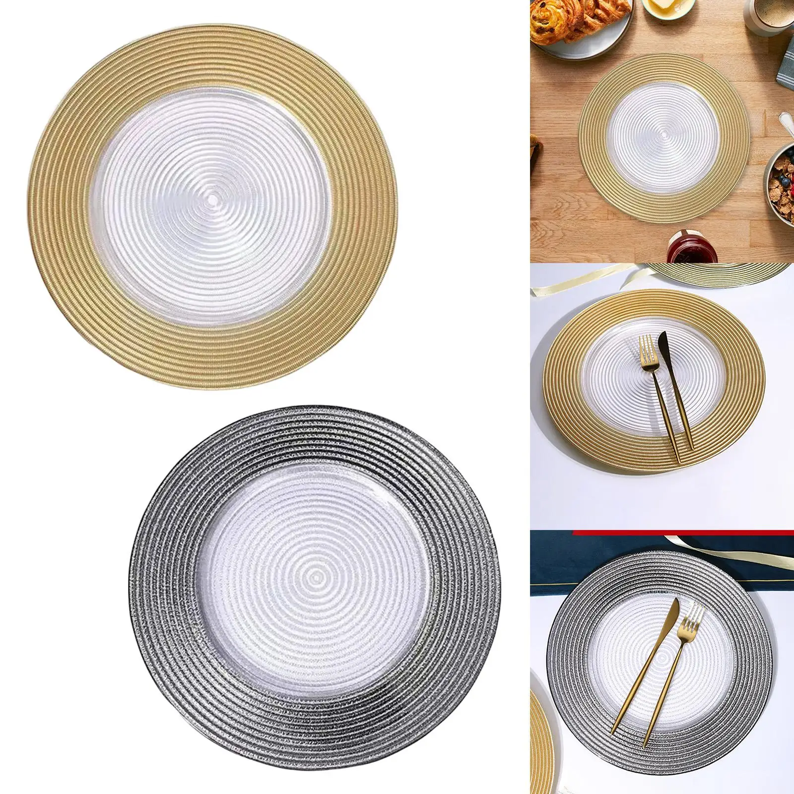 

Round Charger Plate Serving Plate Elegant Placemats for Birthday Wedding