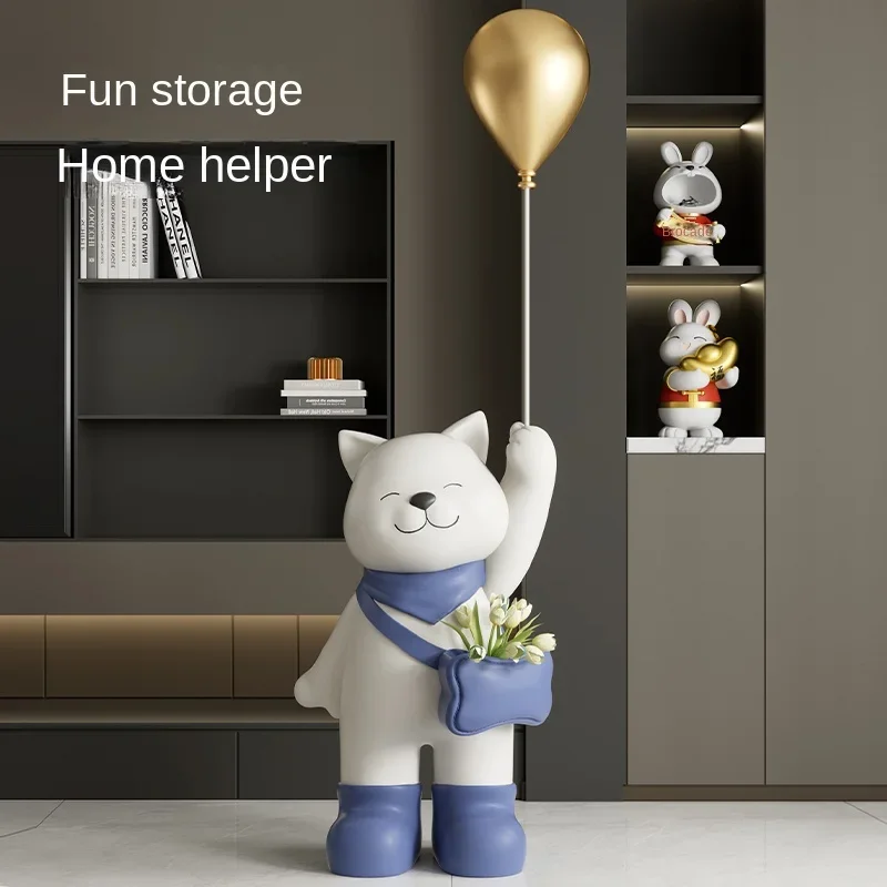 

Multicolor Backpack Balloon Bear Statue, Home Decor Sculpture, Creative Resin Room Decoration, Nordic Ornaments, Accessories