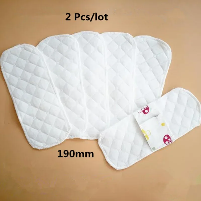 2Pcs/lot Reusable Sanitary Pads Washable Menstrual Pads Cotton Pad Cloth Soft Panty Liner Women Napkin Feminine Hygiene 190mm