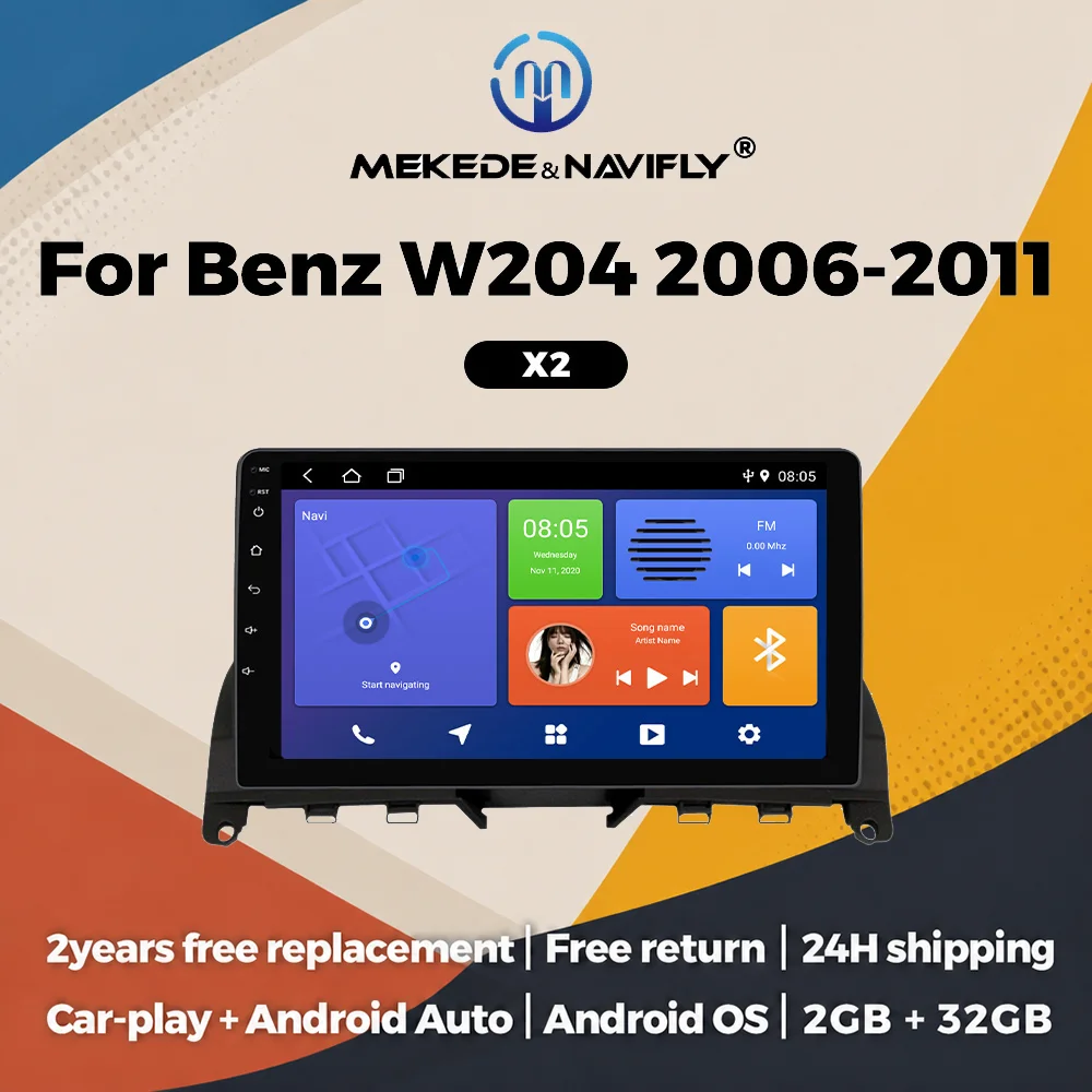 Autoradio For Mercedes Benz C Class 3 benz W204 S204 2006 - 2011 Car Radio Multimedia Player GPS Wireless Carplay Android Auto