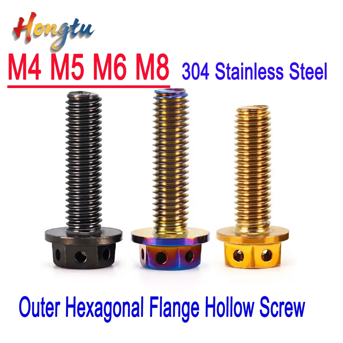 

304 Stainless Steel Outer Hexagonal Flange Hollow Screw/Decorative Bolt M4M5M6M8