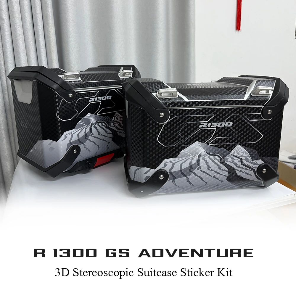 

For R1300GS ADV R 1300 GS Adventure 2024 2025 2026 Luggage Graphics Kit 3D Stereoscopic Suitcase Sticker Kit