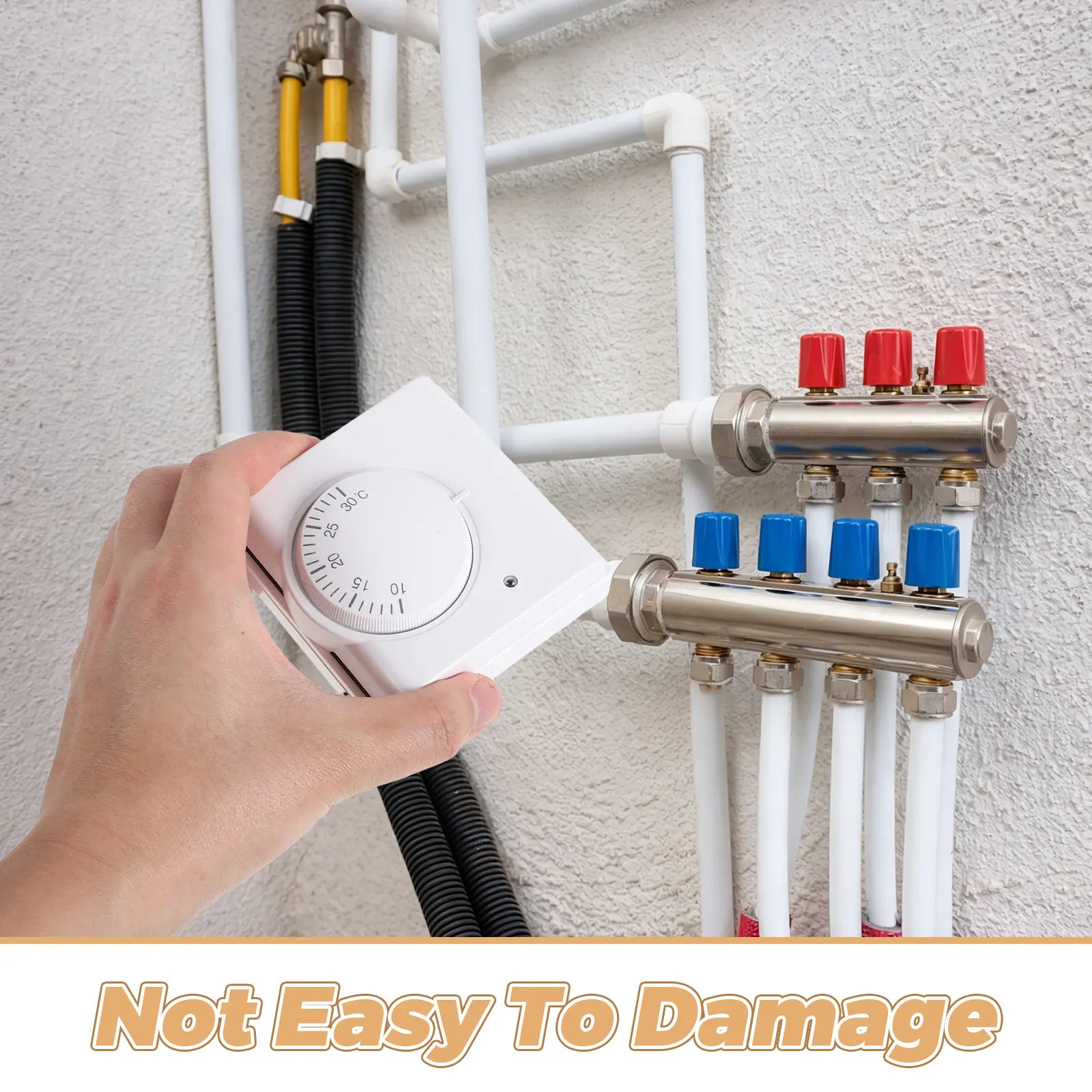 Mechanical Heating Cooling Thermostat Switch Plastic Right Angle Hvac Temperature Controller System Regulation