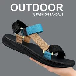 New Outdoor Wadable Sandals Man Arch Support Yoga Mat Insole Gladiator Open Toe Outdoor Beach Slippers Antiskid Durable Flat Men