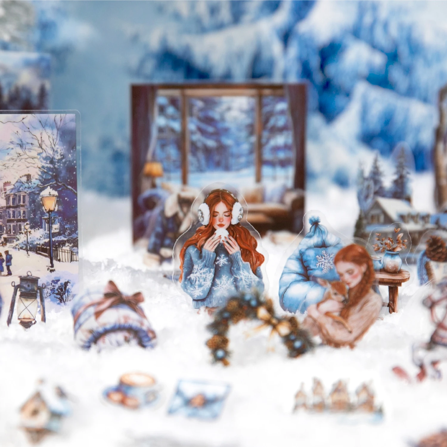 

30 шт., зимняя теплая серия, креативные ретро-украшения для справочника, наклейки для домашних животных, сделай сам, материал для скрапбукинга, канцелярские наклейки