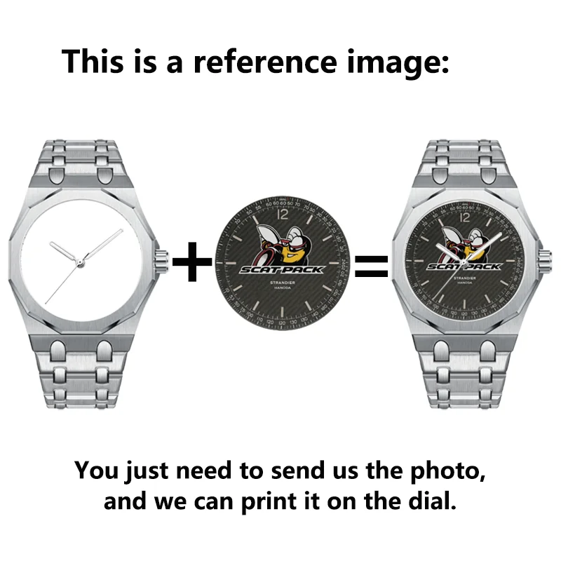 Luxury Custom Men's Quartz Watch Octagonal Silver Timepiece with Personalised Photo 30M Water Resistant Festive Gift for Him view 5
