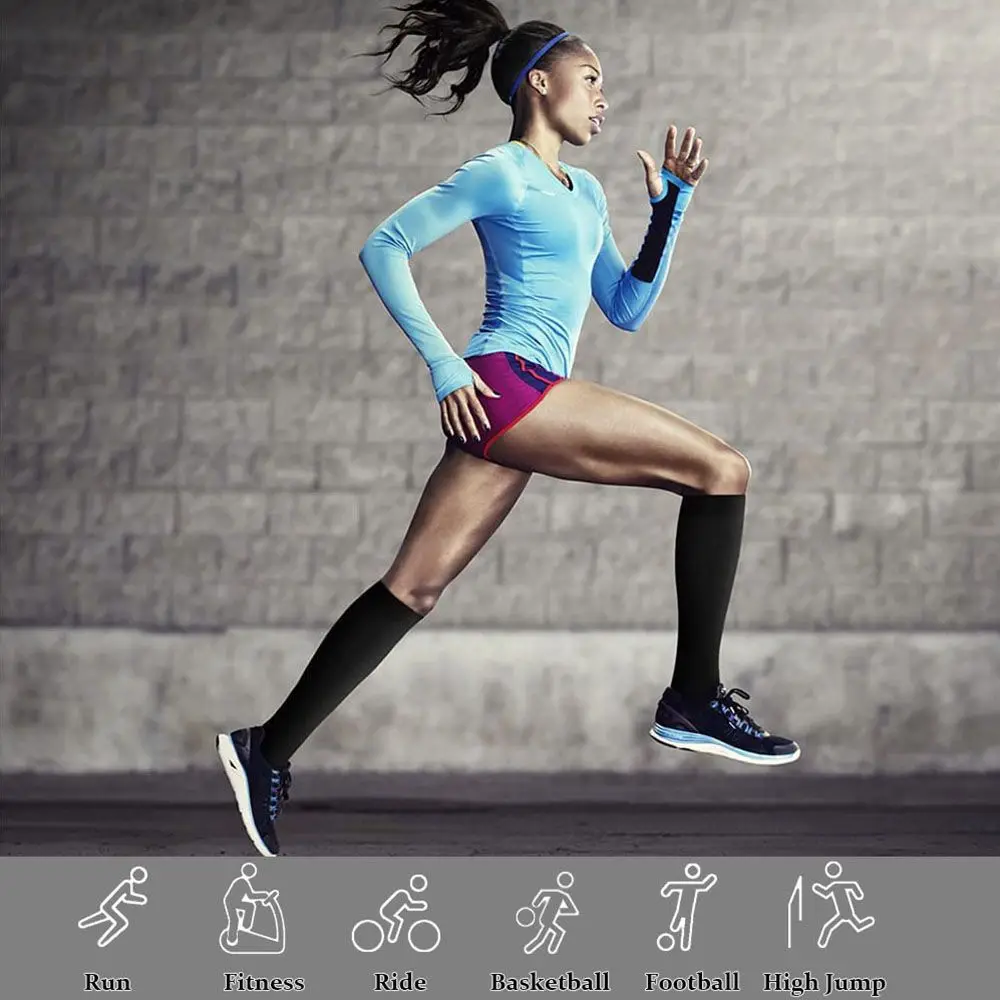 Comfortable Travel Soft Knee High Stockings Anti-Fatigue Compression Socks