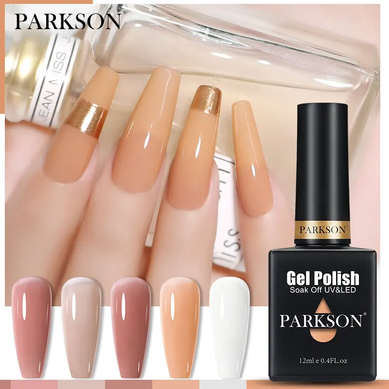 Parkson Jelly Series เจลโปร่งแสง Lacquer LED สี UV กึ่งถาวร 12ML เคลือบ Top Base Coat เล็บ Art