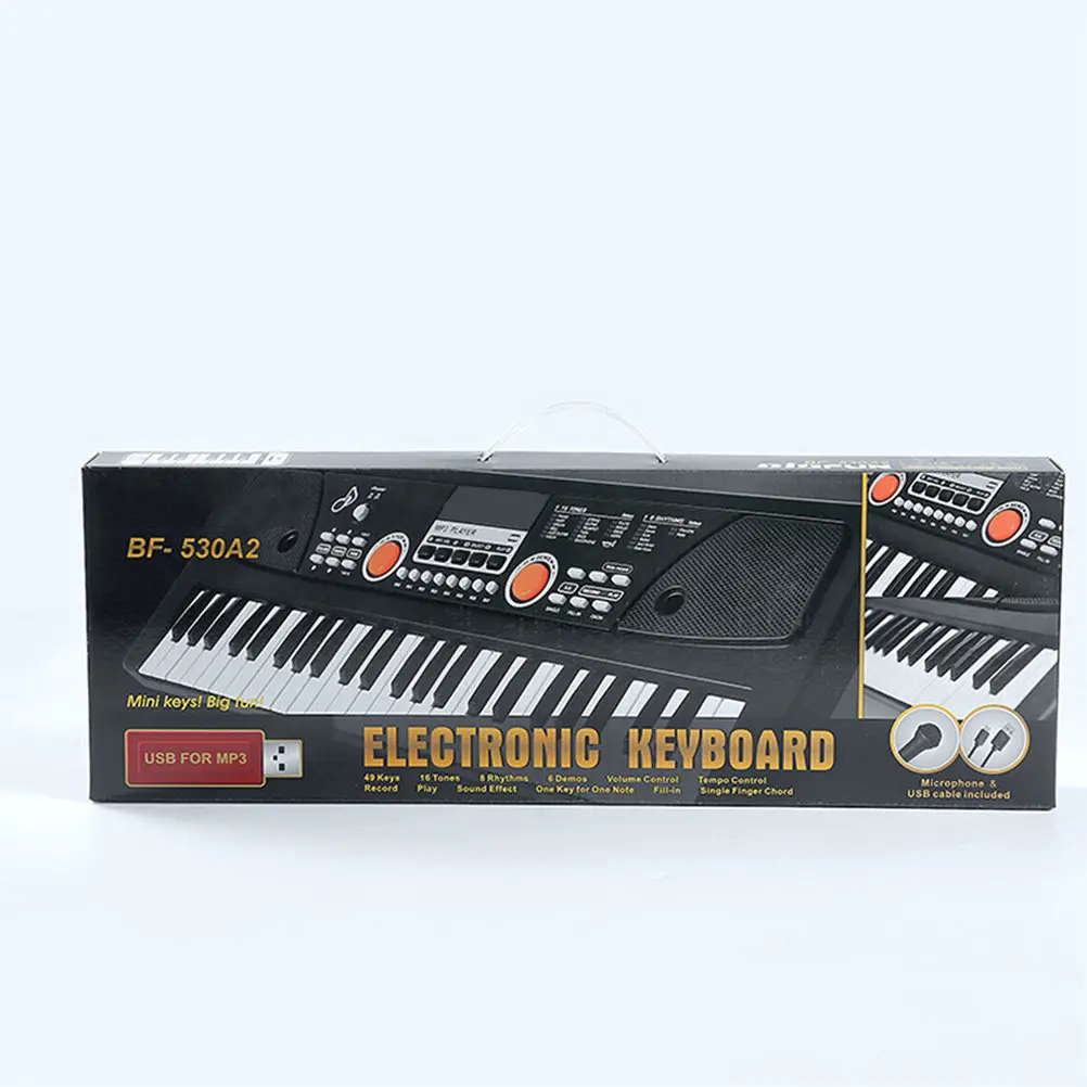 

1 комплект детского электронного пианино, многофункциональная музыкальная клавиатура с 49 клавишами для обучения детей, обучающая электрическая музыкальная клавиатура