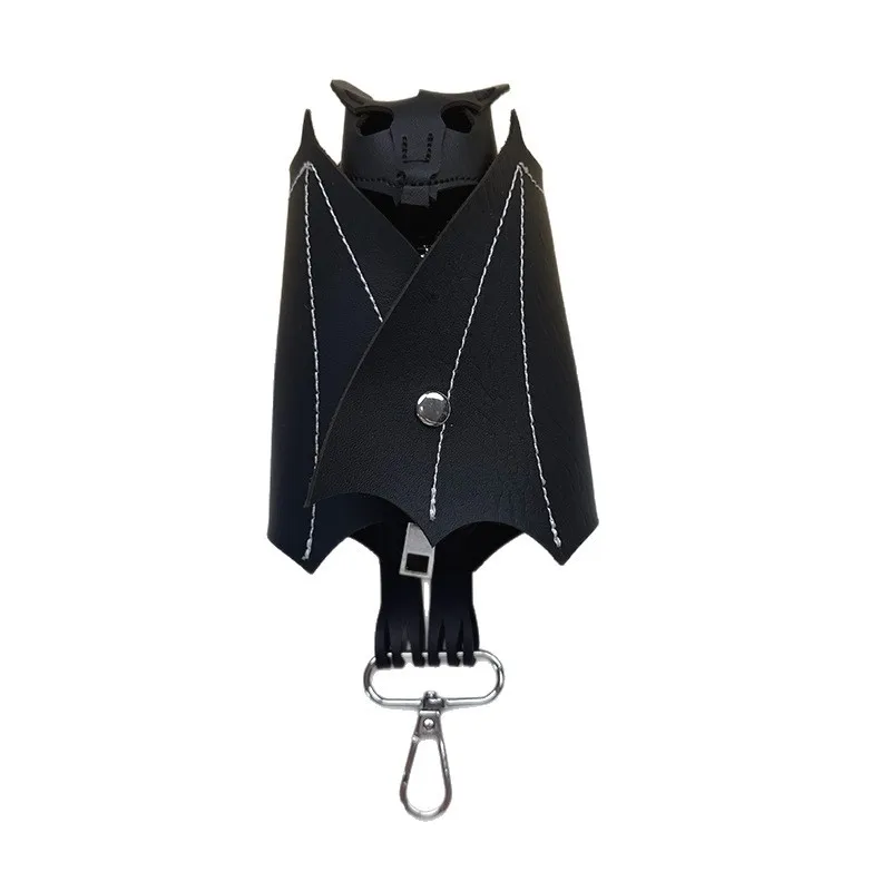 Halloween-Fledermaus-Schlüsselanhänger, Münzgeldbörse, niedliche Mini-Geldbörse aus PU-Leder, Gothic-Anhänger, Geschenk für Frauen und Mädchen – Detail 6