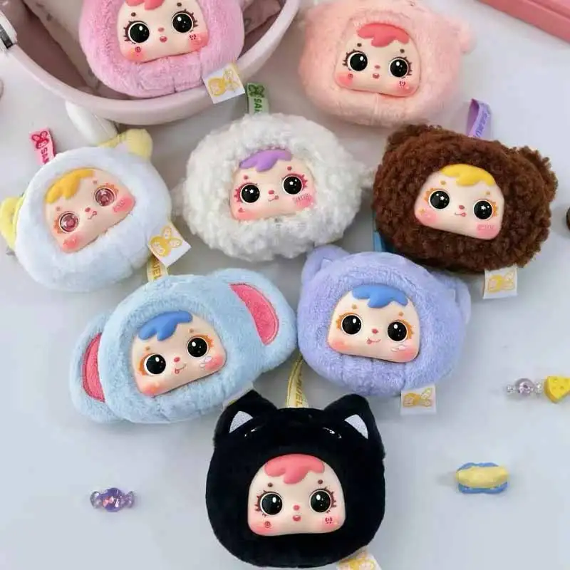 سلسلة صندوق أعمى صغير الحجم من صامويل يمكن أن تحل محل وجه الدمية على شكل دمية على شكل حيوان ديكور داخلي للسيارة صندوق غامض هدية ممتعة