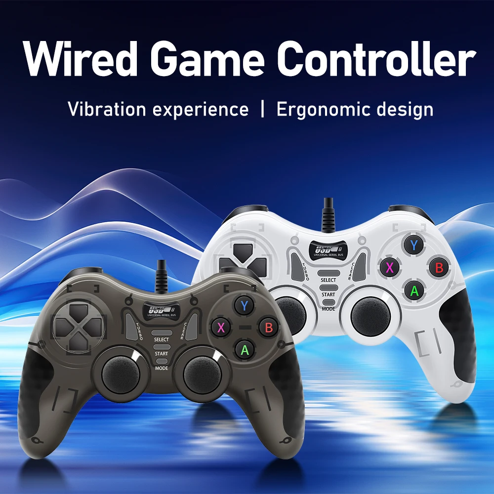 Wired Game Controller USB Vibration Gamepad Ergonomic design Zero Lag For Steam Game/PC/Smart TV/PS3/Game Console/Projector
