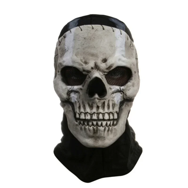 Game Call of Duty MW2 Unisex Horror Ghost Skull Cosplay Mask Ghost Latex Headgear Helmet Perform Halloween Party Masquerade Prop