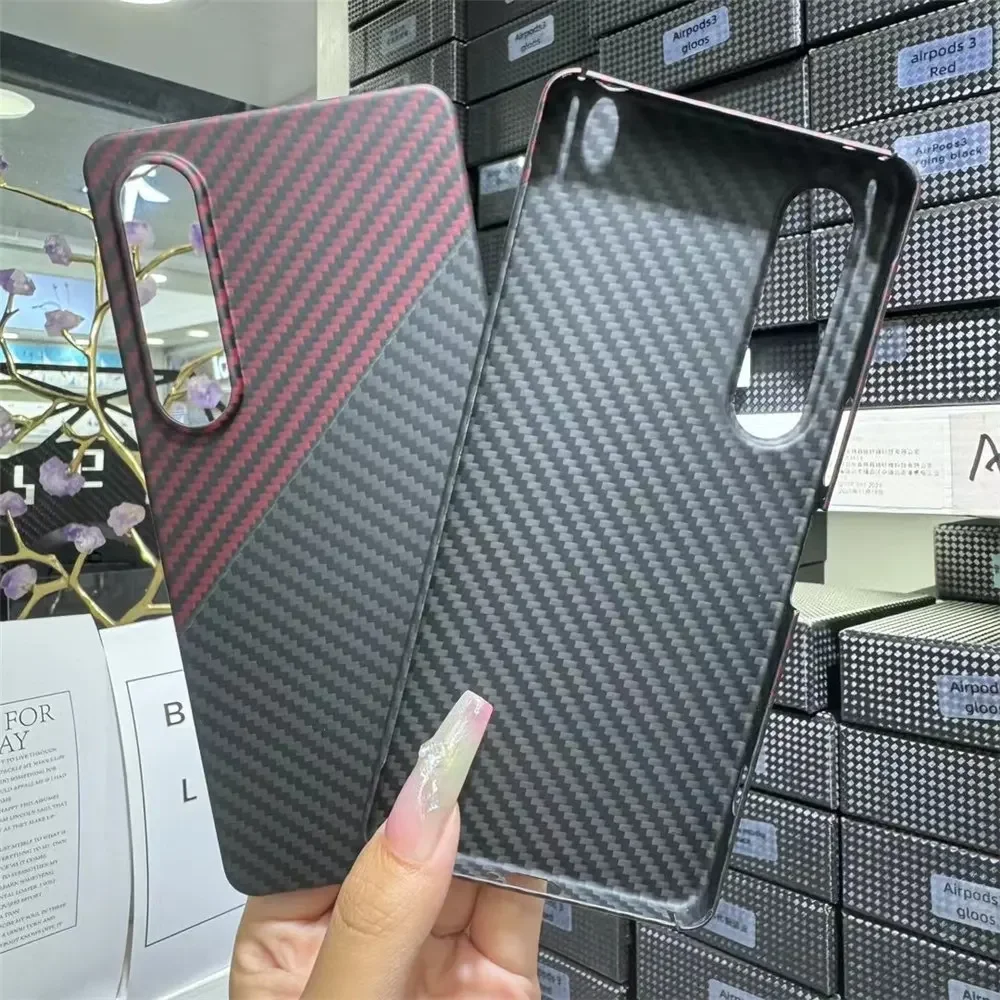 Luxury Genuine Carbon Fiber Aramid Slim Case for Sony Xperia 1 VI Xperia1VI 6th Matte Ultra Thin Shockproof Armor Back Cover