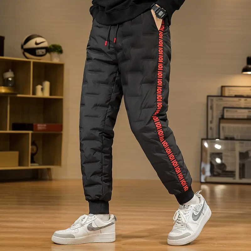 

Autumn and Winter New Fashion Trend Thickening Warm Down Pants Men's Casual Loose Sports Plus Size High Quality Trousers M-5XL