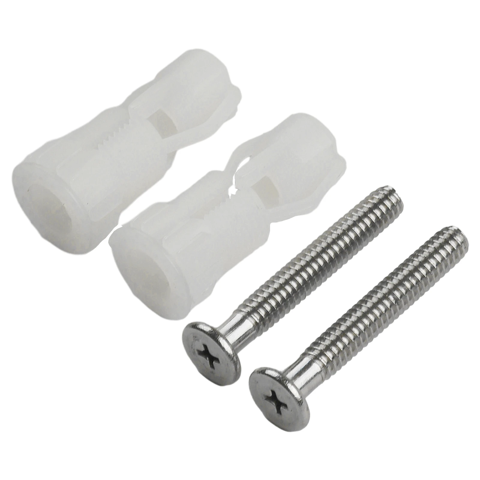 2pcs Toilet Lid Fixing Bolt Stainless Steel Nylon Expansion Screw Nut Accessories White Lid Hinge Screw Toilet Hole Fastening