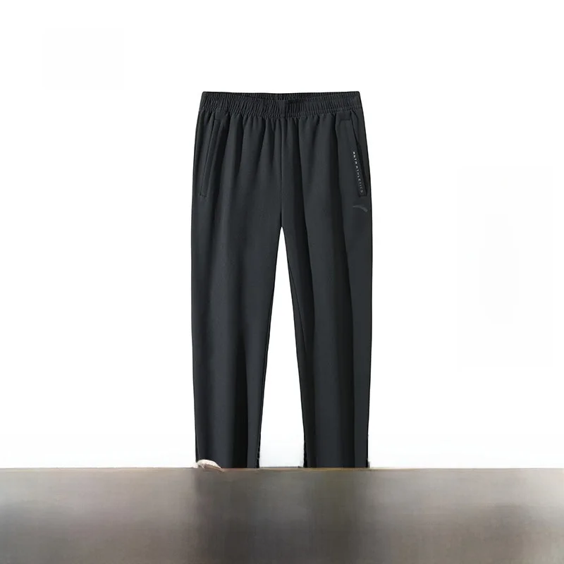 

Мужские трикотажные спортивные длинные брюки, прямые брюки для бега, брюки для фитнеса, осень-зима, базовые тренировочные брюки 52447505S