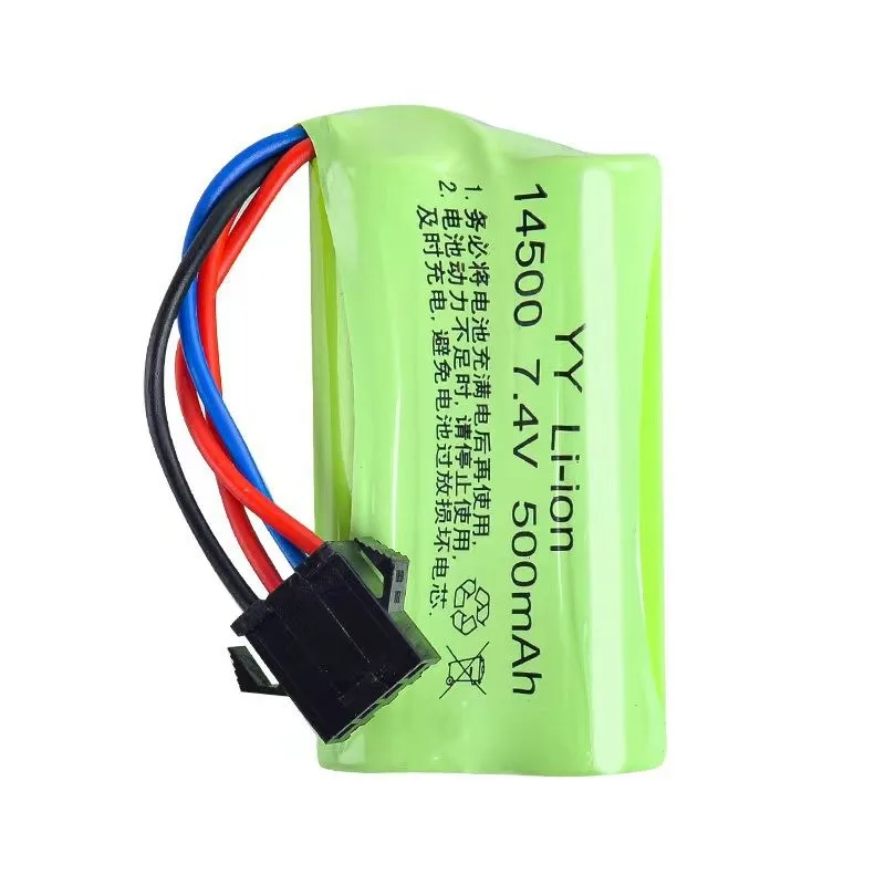 14500 7.4V bateria litowa, interfejs 500MAh SM-4p, jeden rząd akumulator litowy wielokrotnego ładowania typu M, wygodny i trwały