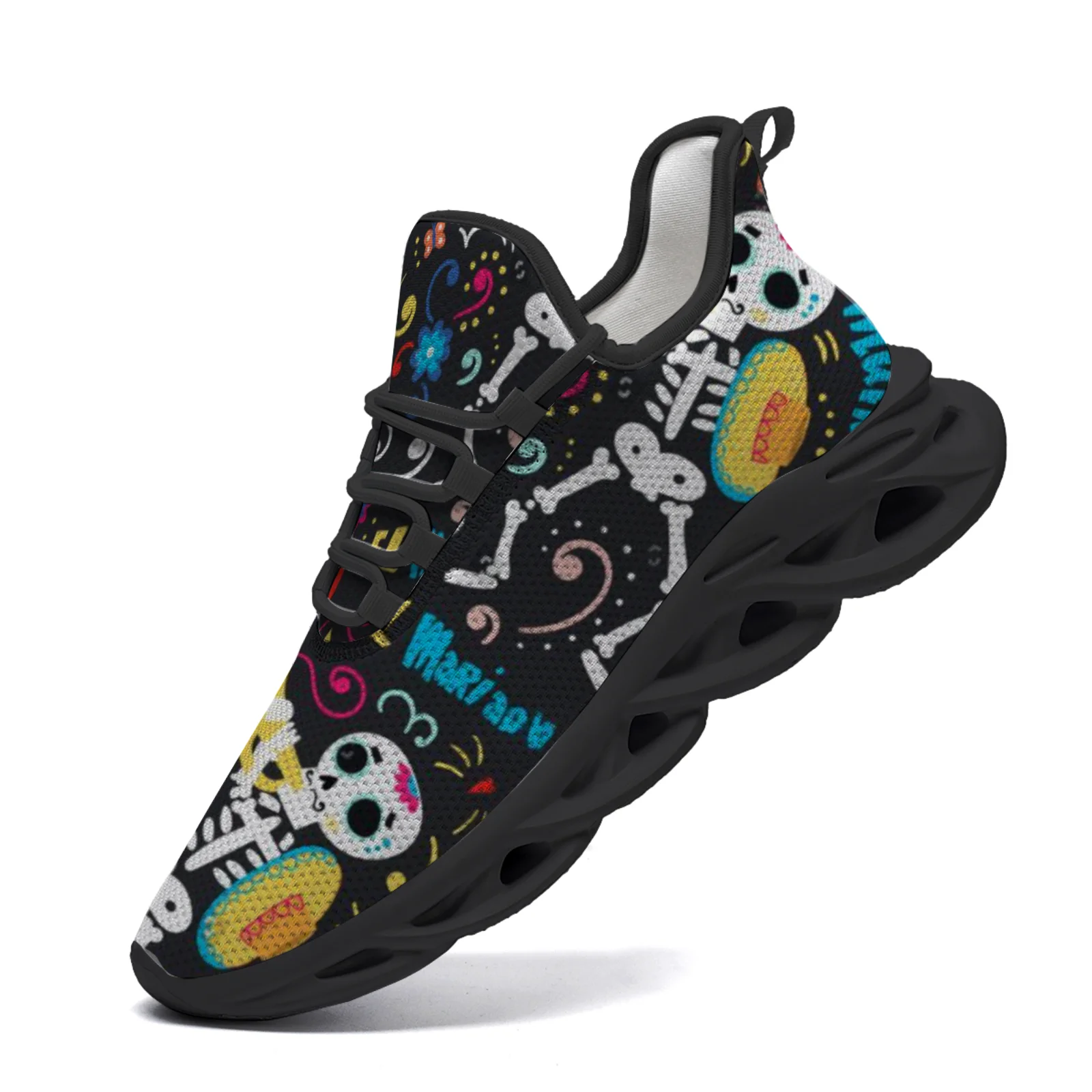 

Customizable band skull casual sports shoes youth lightweight running shoes mesh lace-up shoes EUR36-48