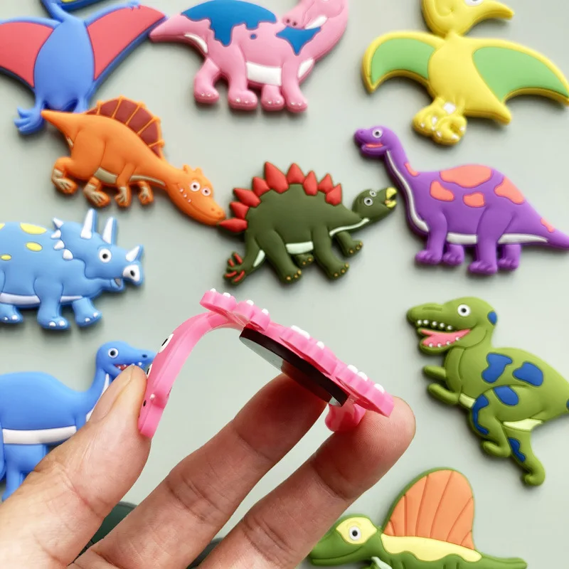 12 teile/satz cartoon pvc kühlschrank magnete für kinder kreative dinosaurier tier magnete für kinder magnetische magnete für kühlschrank