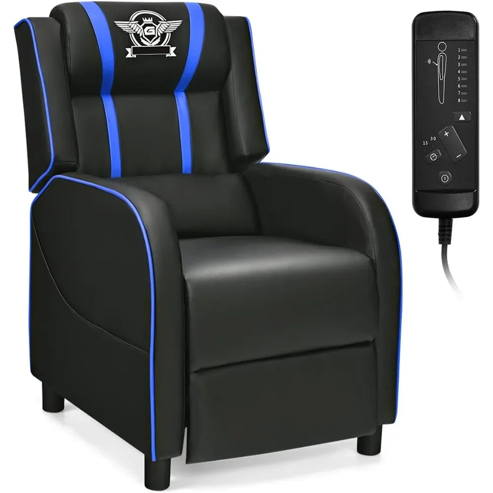 Gaming Recliner Chair, Adjustable Massage Gaming Chairs for Adults, Ergonomic Comfortable Lounge Leather Sofa w/Footrest