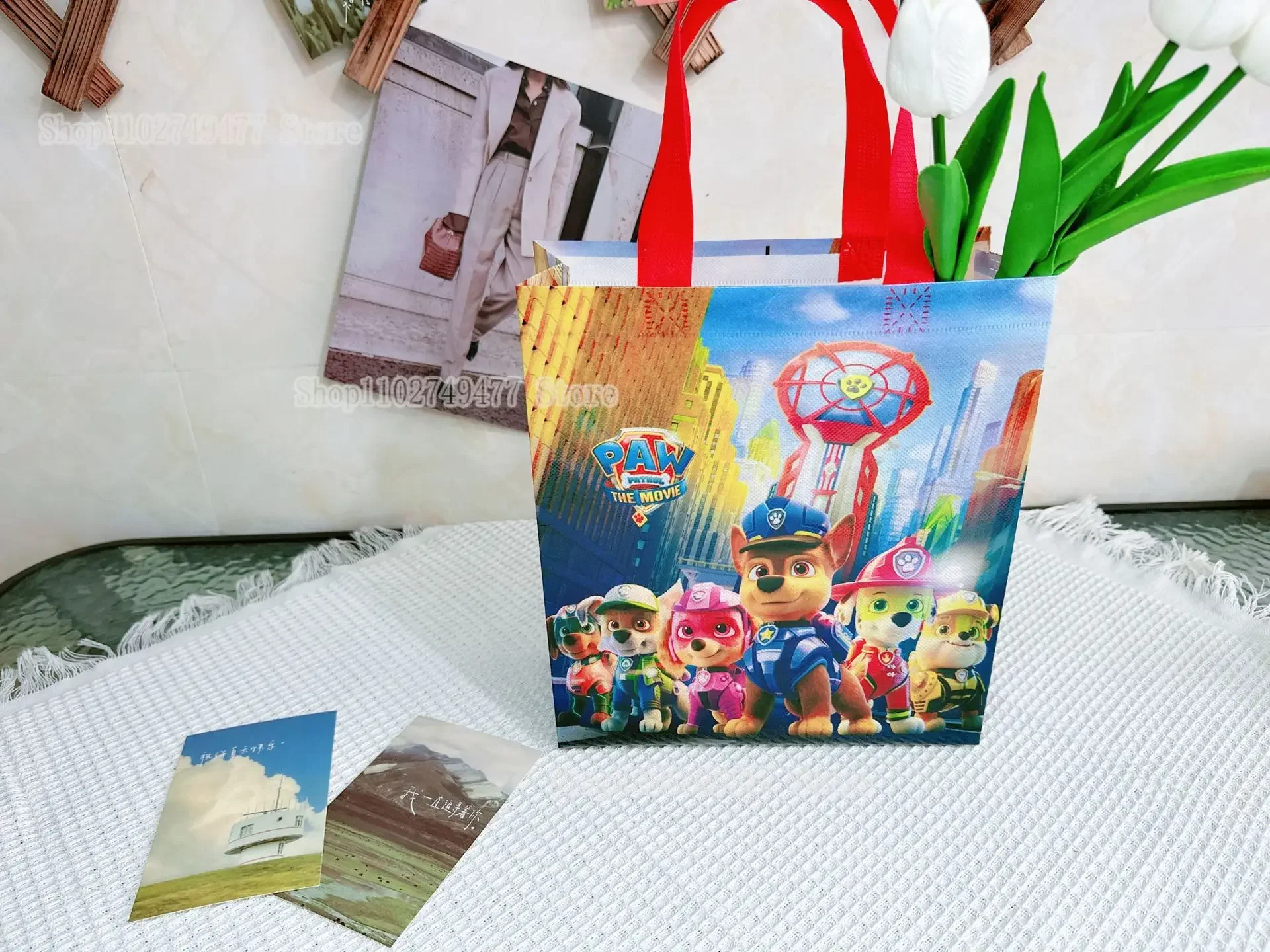 PAW Patrol Shopping Bag kids Cute Cartoon Anime Marshall Reusable Fabric Non love Tote Bag Pouch Large Capacity Eco Gift Bag