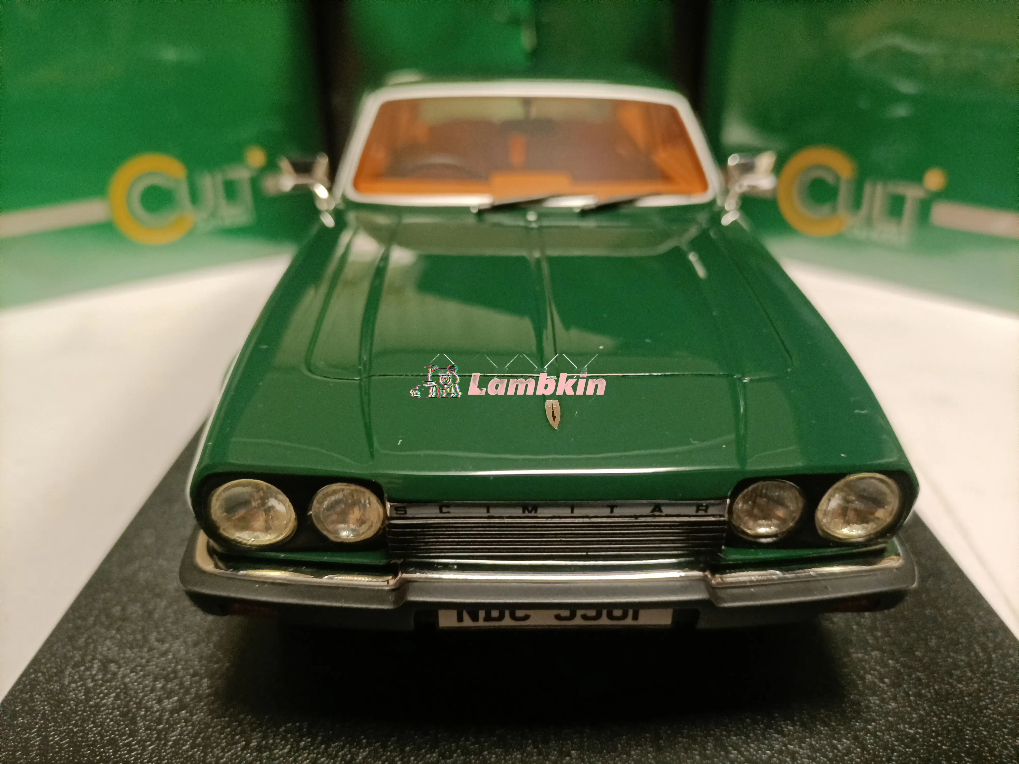 Kult 1:18 für zuverlässige Scimitar gte 1976 grün britisch Scimitar Coupé Modell klassische alte Autos Miniatur-Automodell