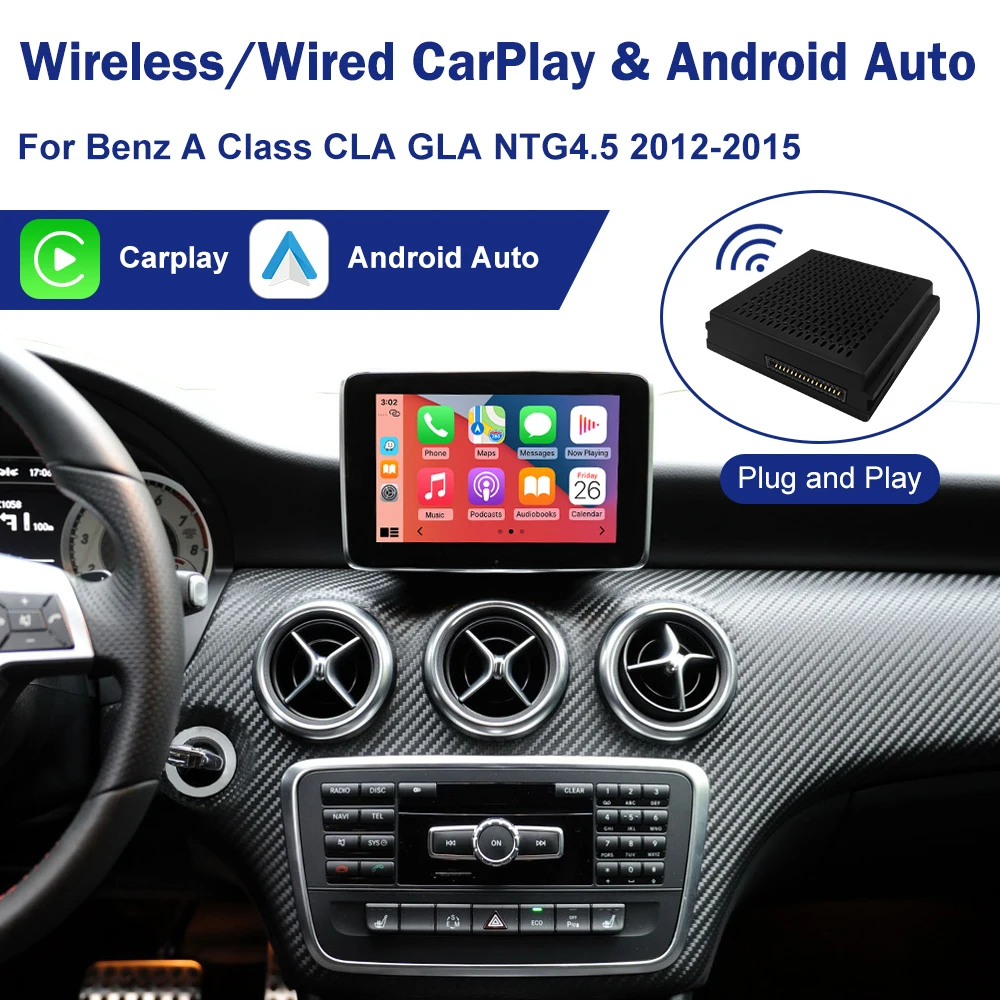 Plug en Play Draadloze CarPlay voor Mercedes Benz A-klasse CLA GLA W176 C117 X117 X156 NTG4.5 met Android Auto AirPlay Navigatie