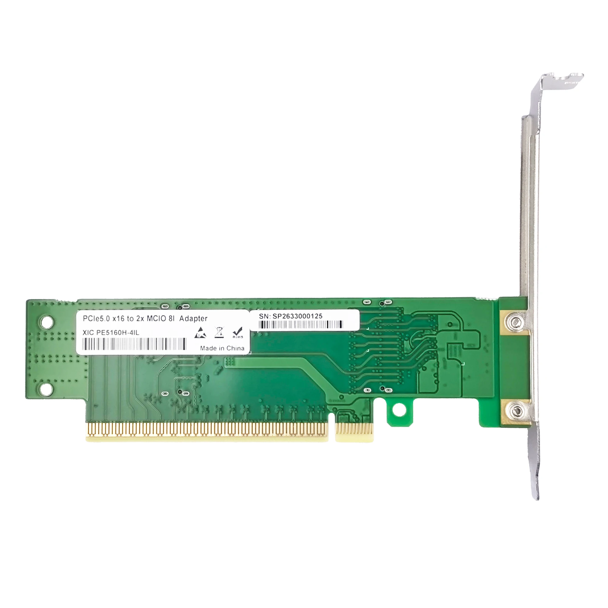 PCIe5.0 X16 to Two MCIO Expansion Card 8I Adapter ---