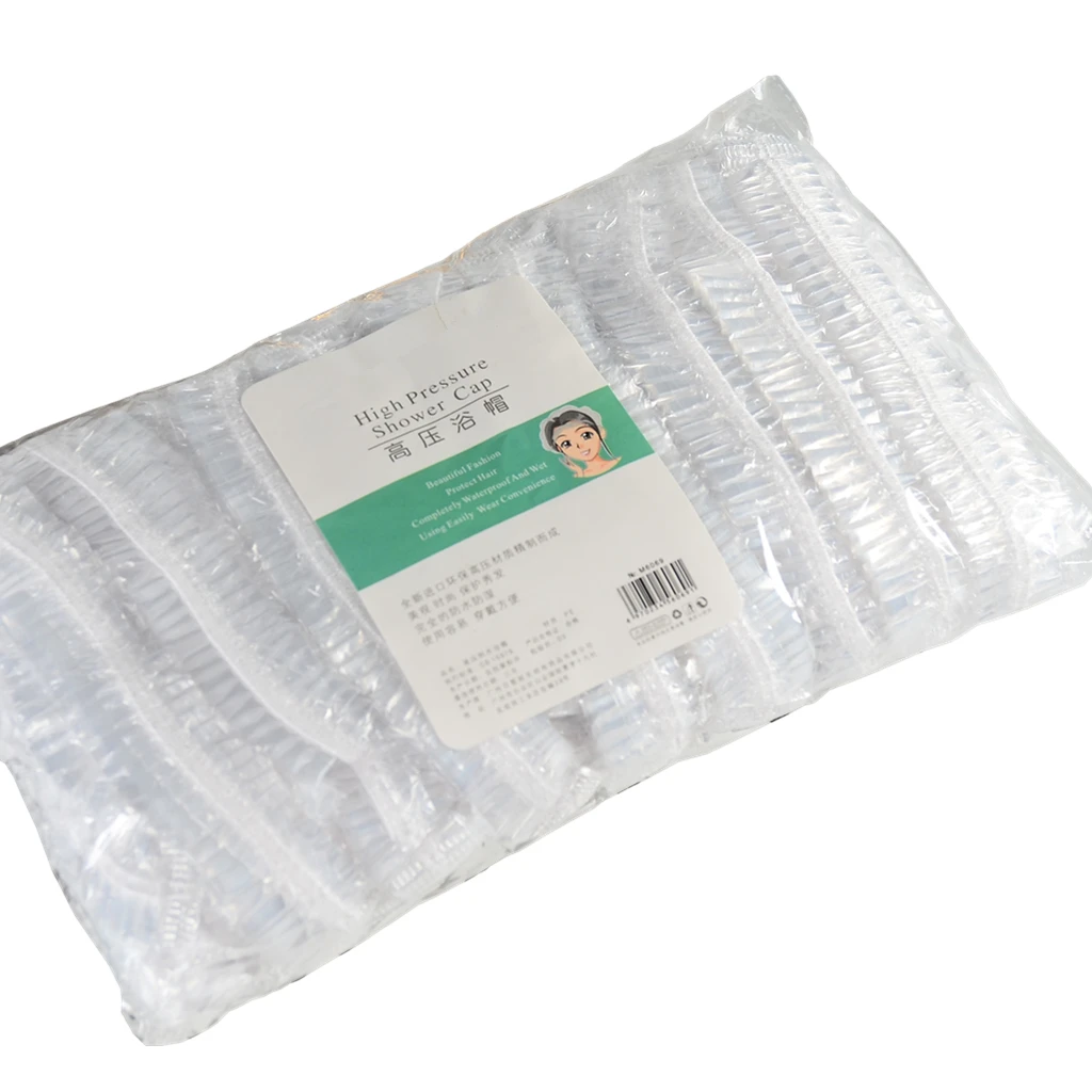 Shower Caps Disposable Transparent Waterproof Bathing Cap Extra Large Hair Cover for Travel and Hotel