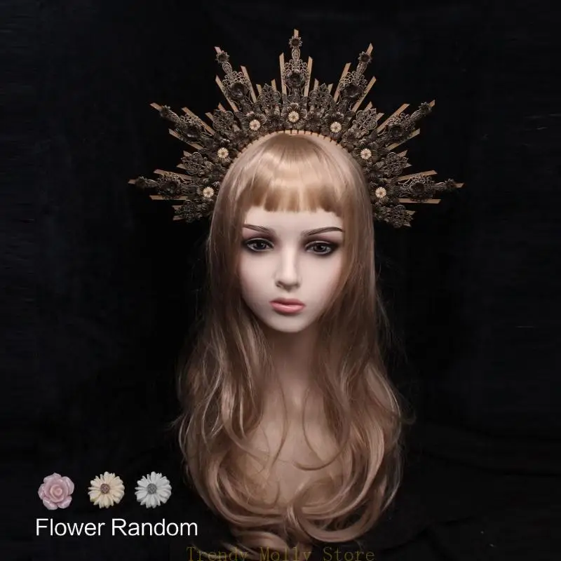 

N5KB Virginmary Tiaras Headband Diy Комплекты Vintage Headciece Women Ручная головной убор