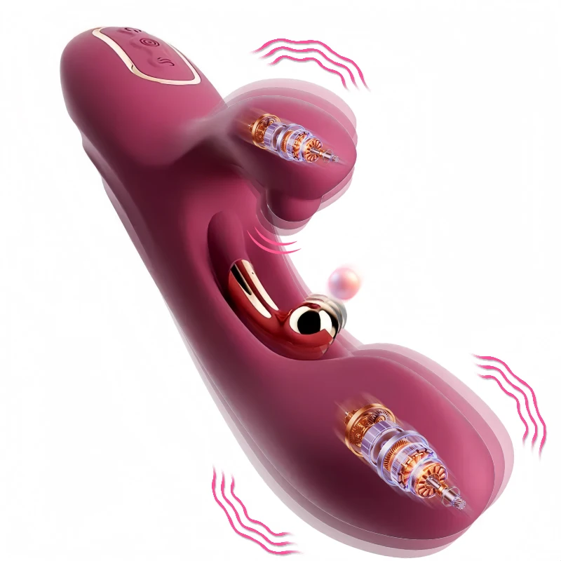 Powerful G-spot Vibrator Clitoral Vaginal Massager Nipple Anal Stimulator Three Point Vibrating Dildo Female Masturbator