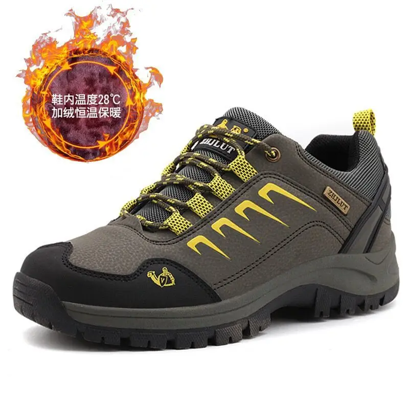 

Male Thermal Snow Hiking Shoes Army Women Sport Mountain Climbing Sneakers Plus Size 36-47 Unisex Tourist Walking Shoes