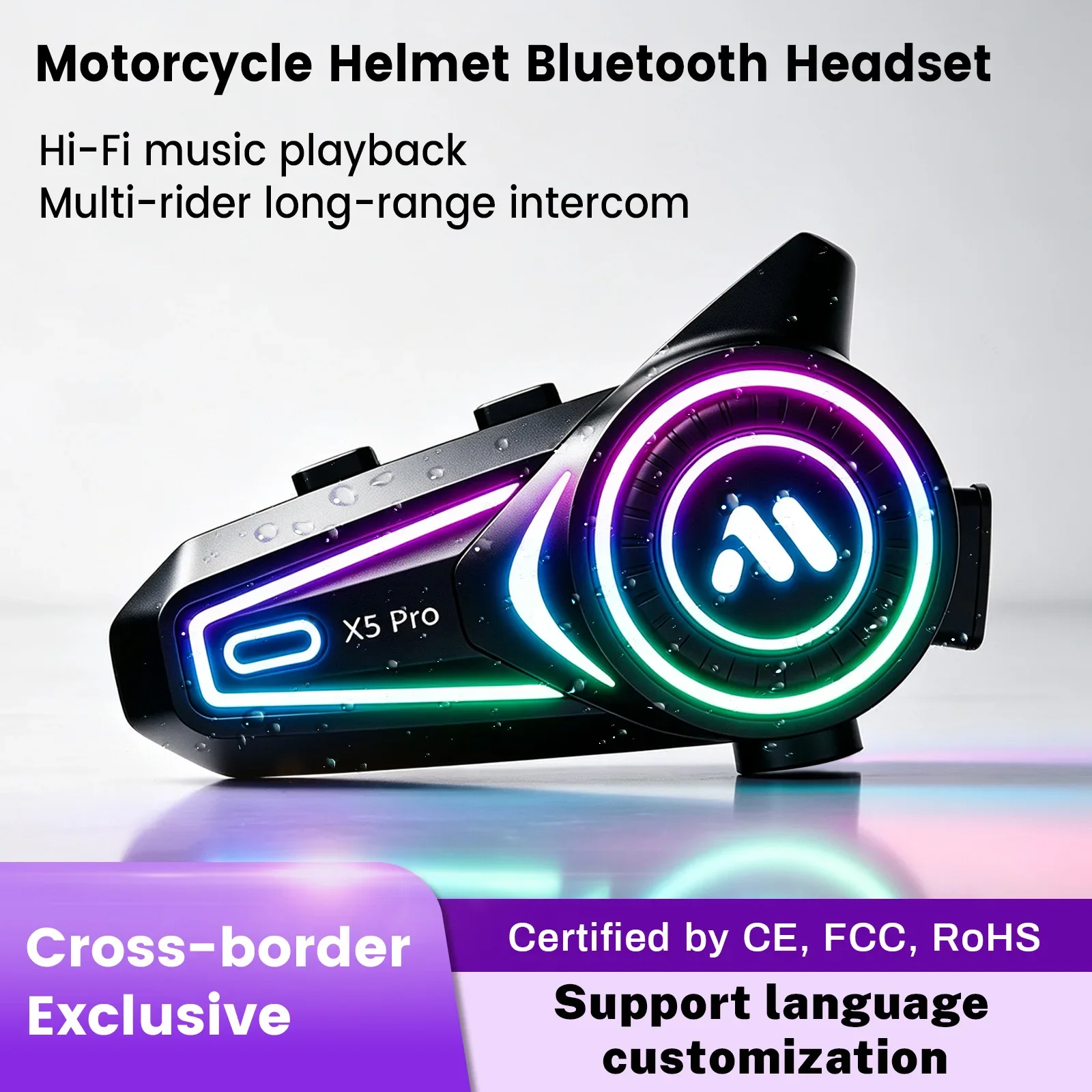 Motorcycle Helmet Dedicated 6 0 Bluetooth Headset With FM Radio Music Playback Navigation For Safe Riding Outdoor Travel Use