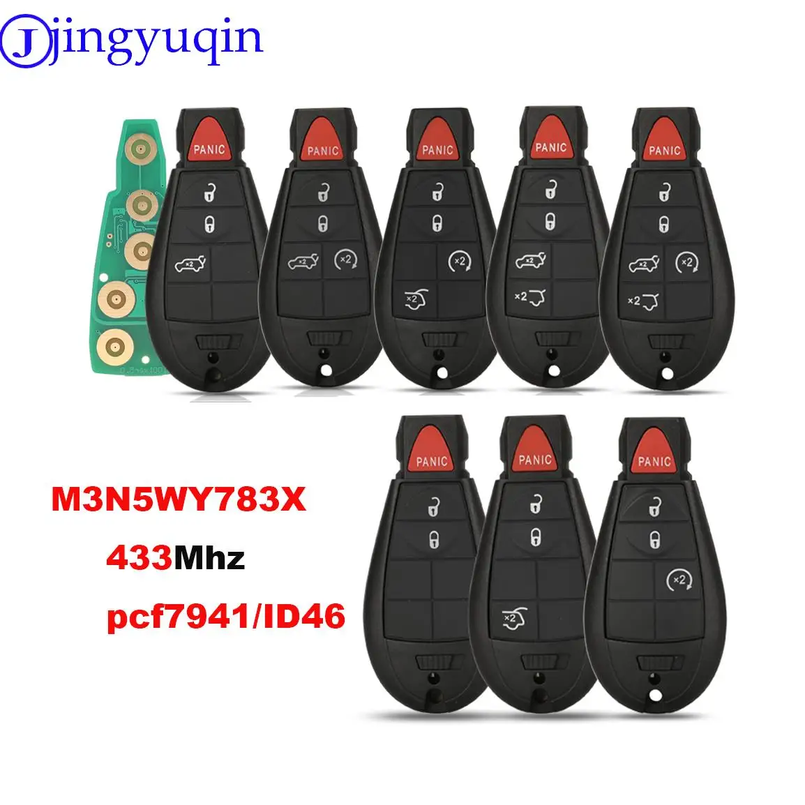 Jingyuqin – porte-clés de voiture à distance, 433Mhz, 7941, pour Chrysler Town & Country, Jeep Grand Cherokee, Dodge, voyage en caravane