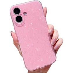 Pink Cute Glitter Sparkly Case Cover For iPhone 16 Pro Max 15 Plus 14 13 12 11 X XS XR SE 2022 2020 Women Girl Phone Accessories